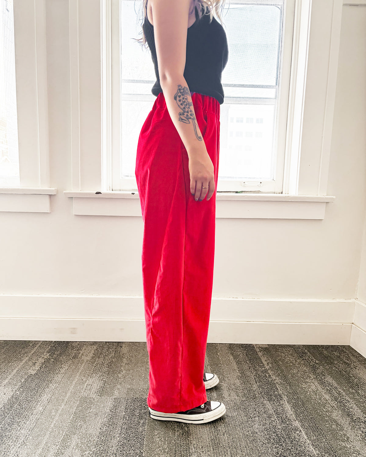 CUB Brett Pant (Pre-Sale For Nov. 1, 2026 Delivery), cherry velveteen — available at Norwood