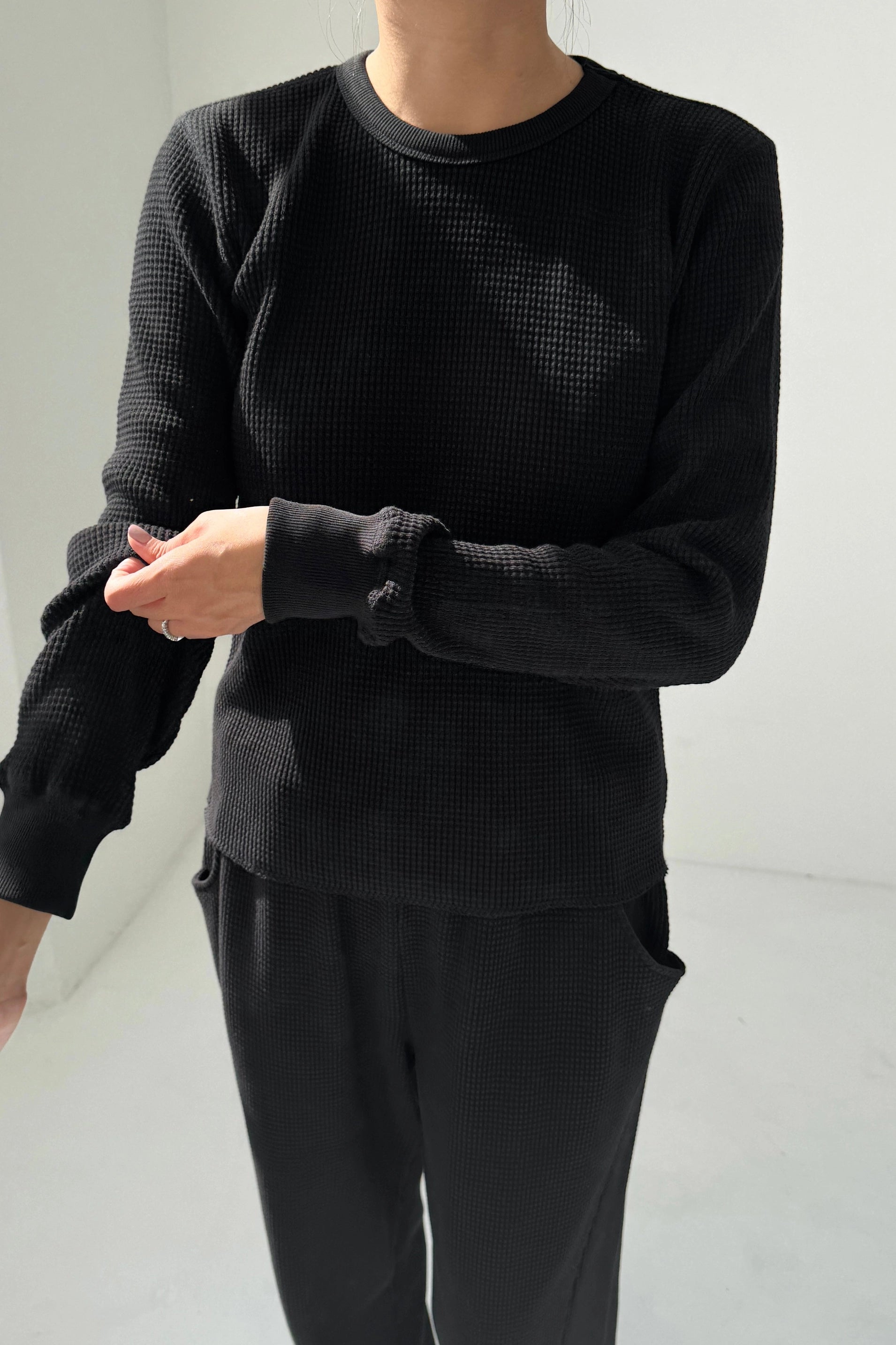 Le Bon Shoppe Waffle Fundamental Tee, true black — available at Norwood