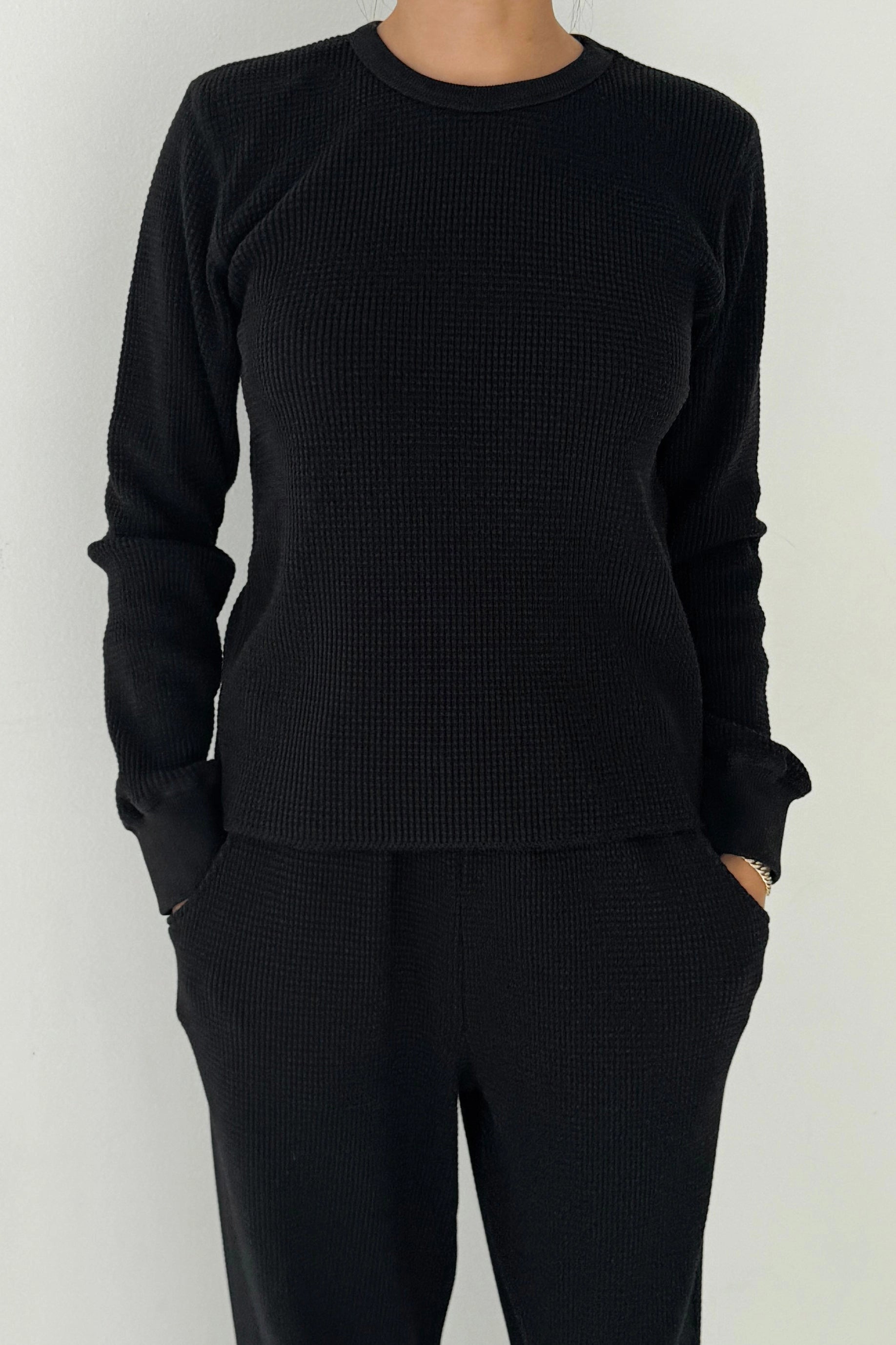 Le Bon Shoppe Waffle Fundamental Tee, true black — available at Norwood