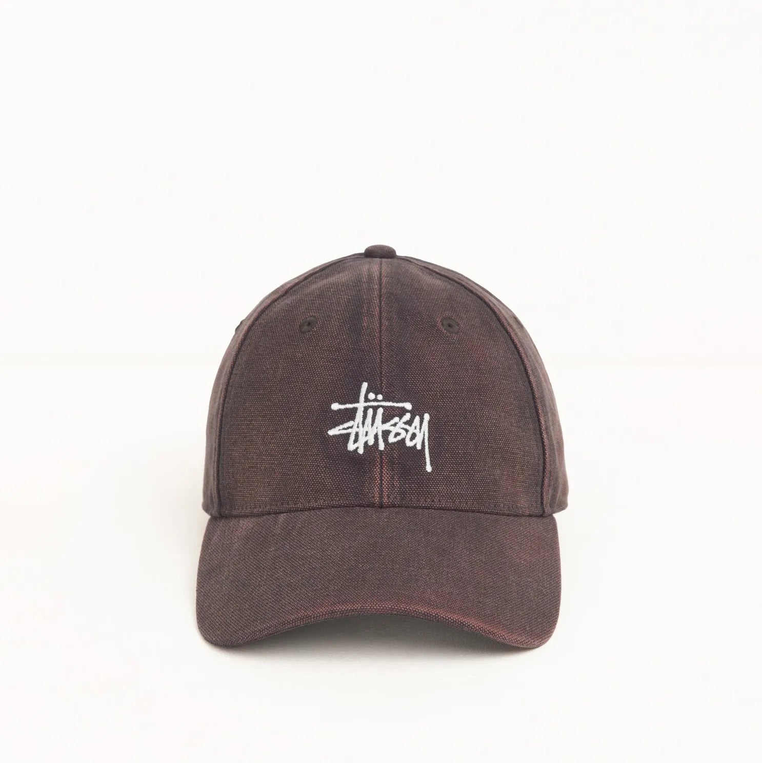 Stussy Washed Basic Canvas Low Profile Cap, brown — available at Norwood