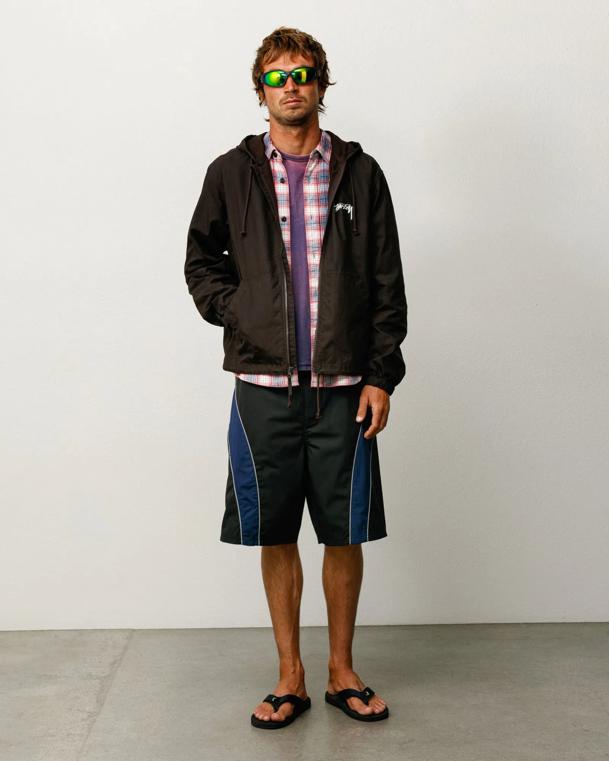 Stussy Waxed Cotton Beach Shell, brown — available at Norwood