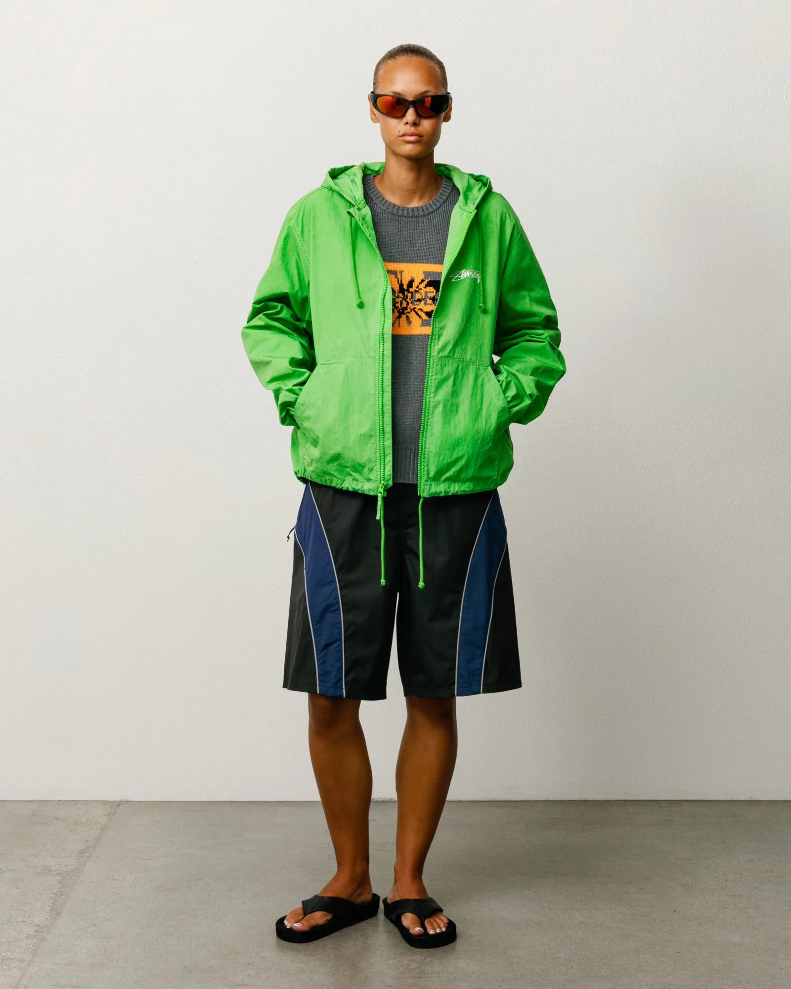 Stussy Waxed Cotton Beach Shell, kiwi — available at Norwood