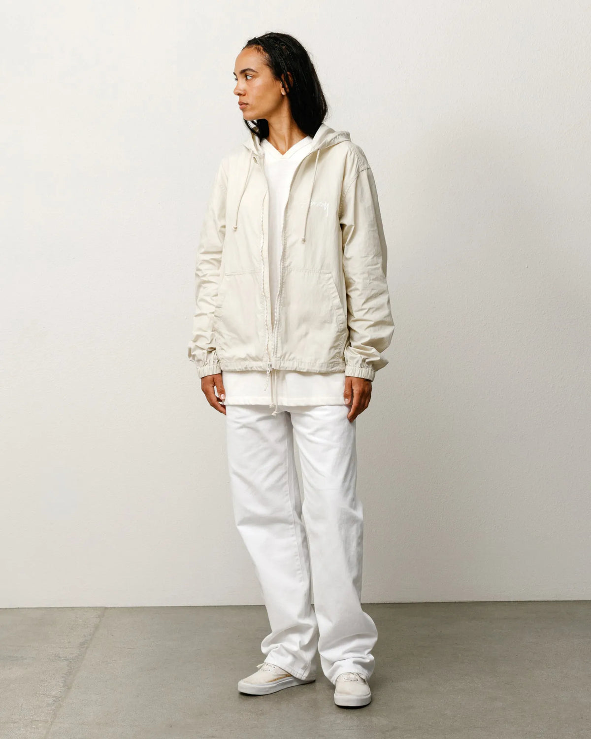 Stussy Waxed Cotton Beach Shell, stone — available at Norwood