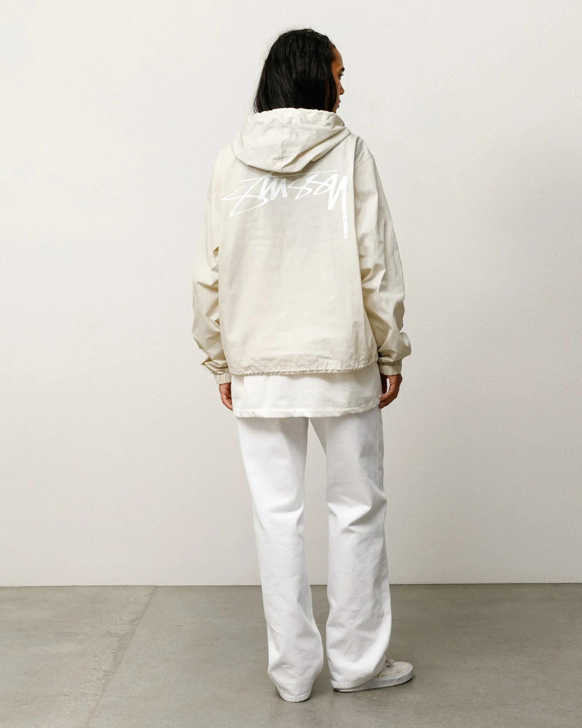 Stussy Waxed Cotton Beach Shell, stone — available at Norwood