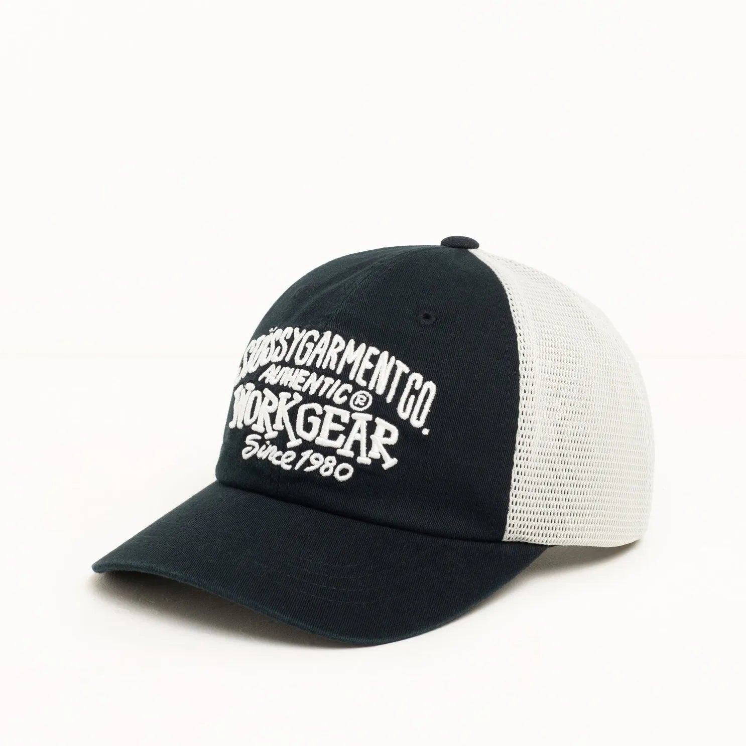 Stussy Workgear Low Profile Strapback Cap, black — available at Norwood