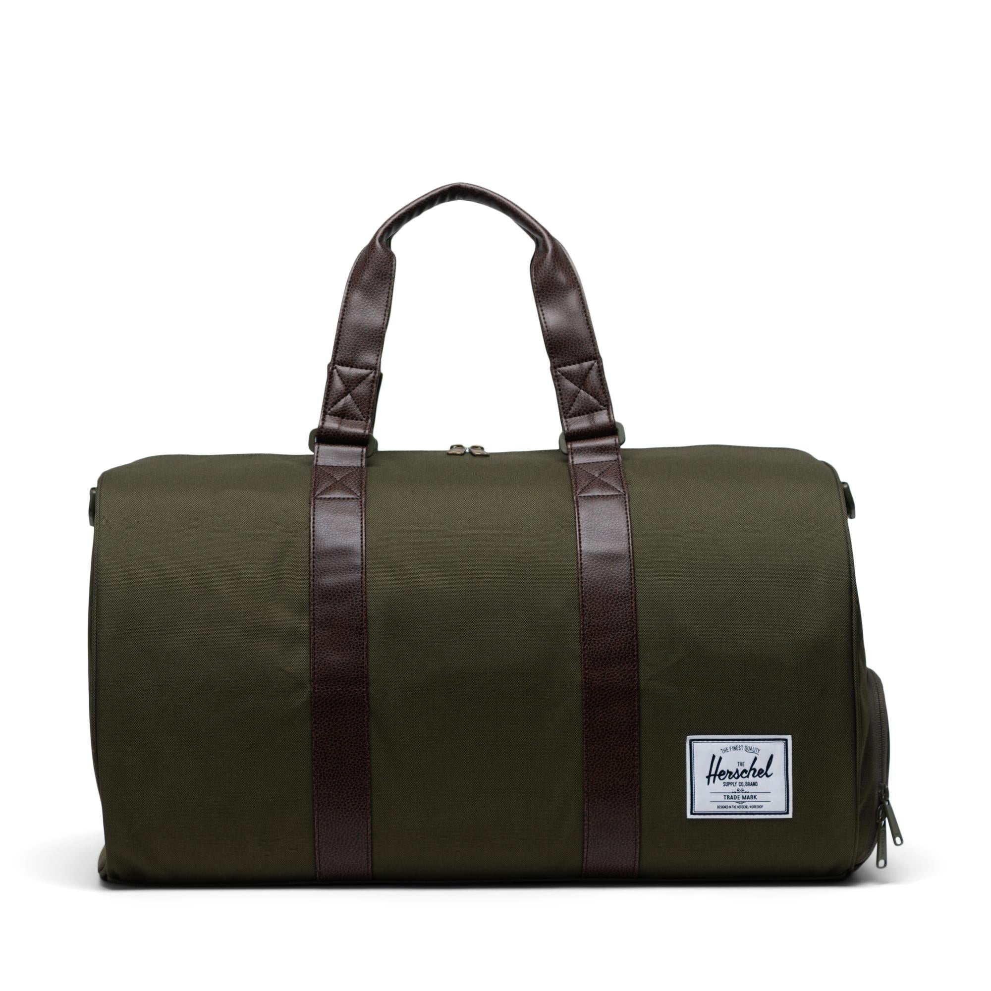 Herschel Novel Duffle, ivy green/chicory coffee — available at Norwood