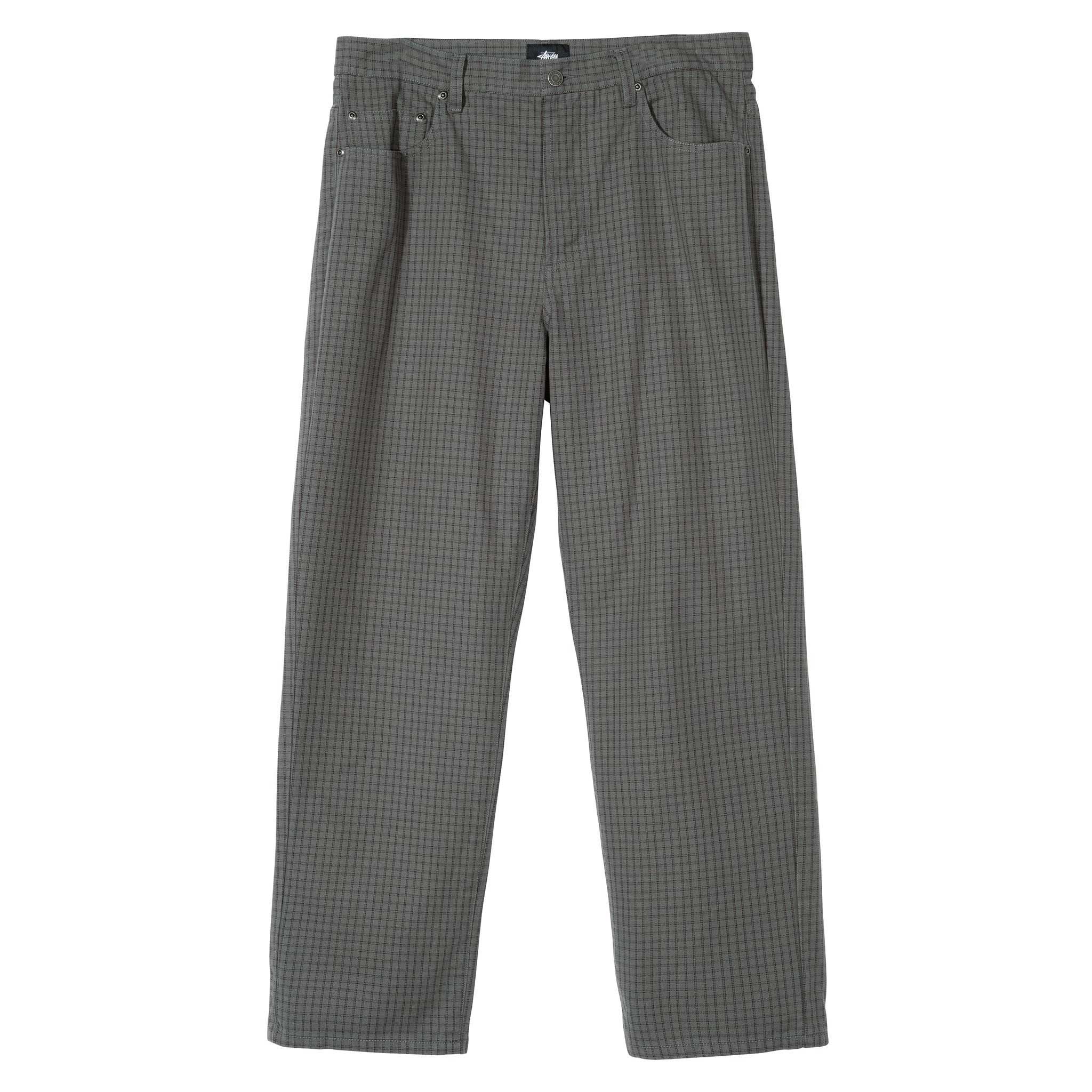 Stussy Mens Check Big Ol jeans, grey