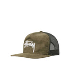 Stussy Corduroy Trucker Cap, green — available at Norwood