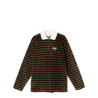 Stussy Womens Rosemary Velour Stripe L/S Polo — available at Norwood