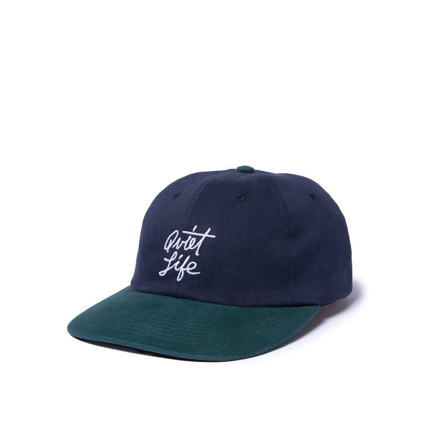 Quiet Life Script Polo Hat - Made In USA, navy/mallard — available at Norwood