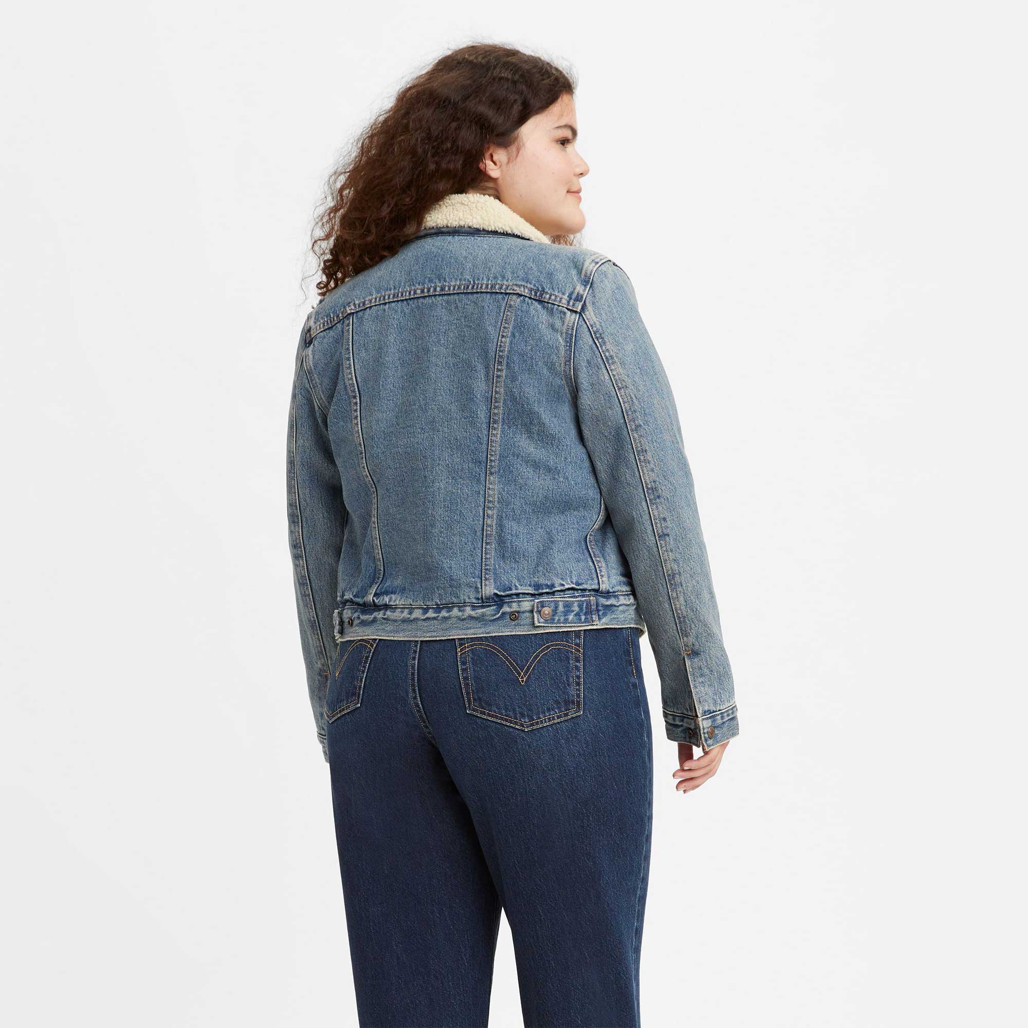 Sherpa jean store jacket women