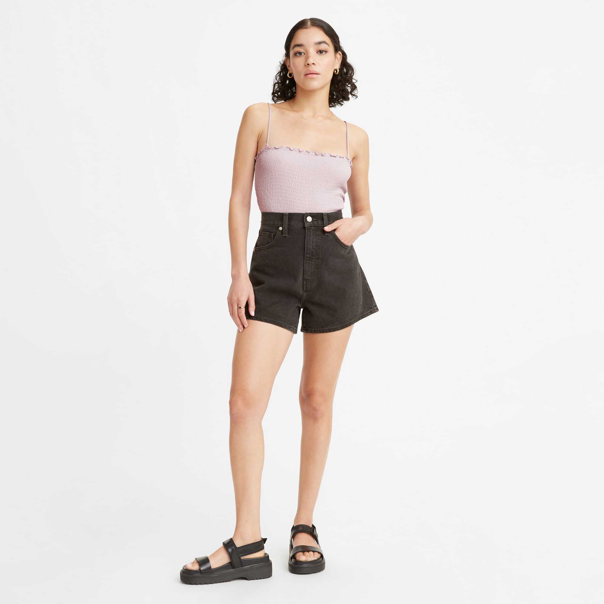 High waisted denim mom hot sale shorts