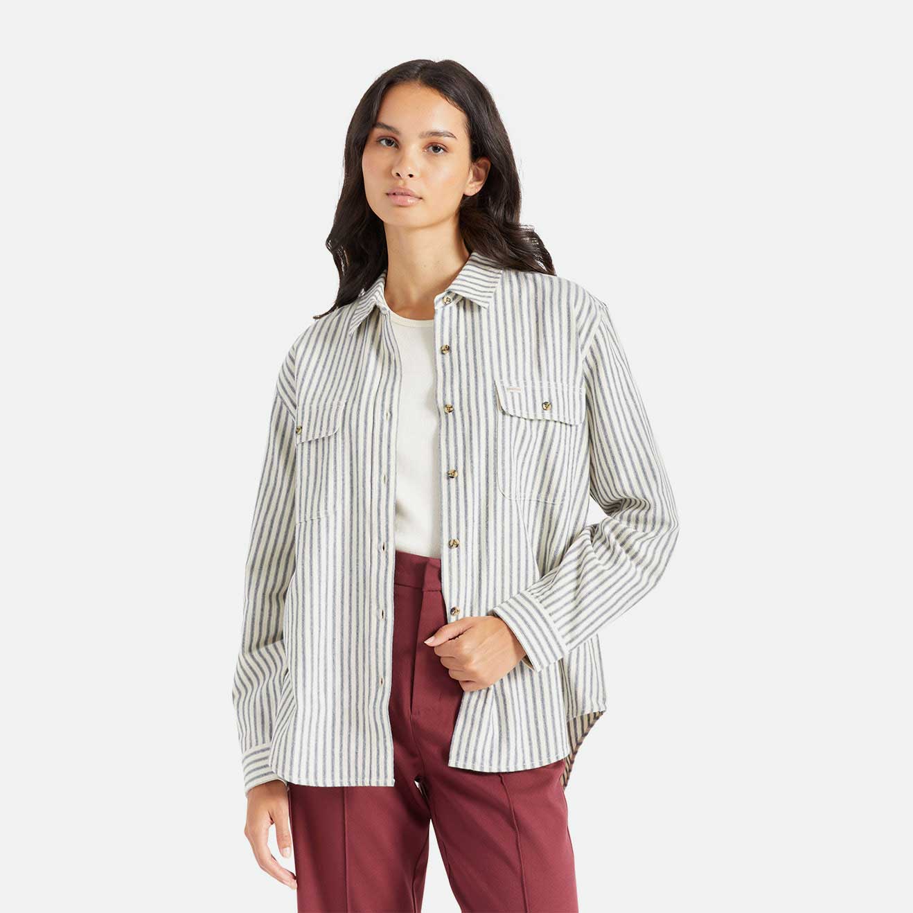 Brixton Womens Bowery Boyfriend L/S Flannel — available at Norwood