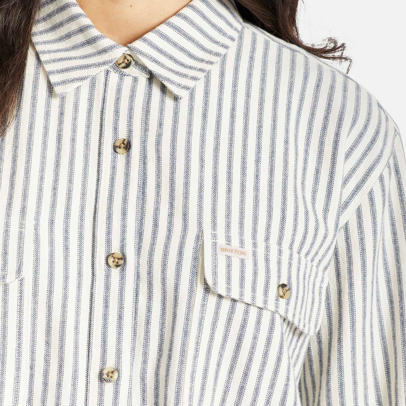 Brixton Womens Bowery Boyfriend L/S Flannel — available at Norwood