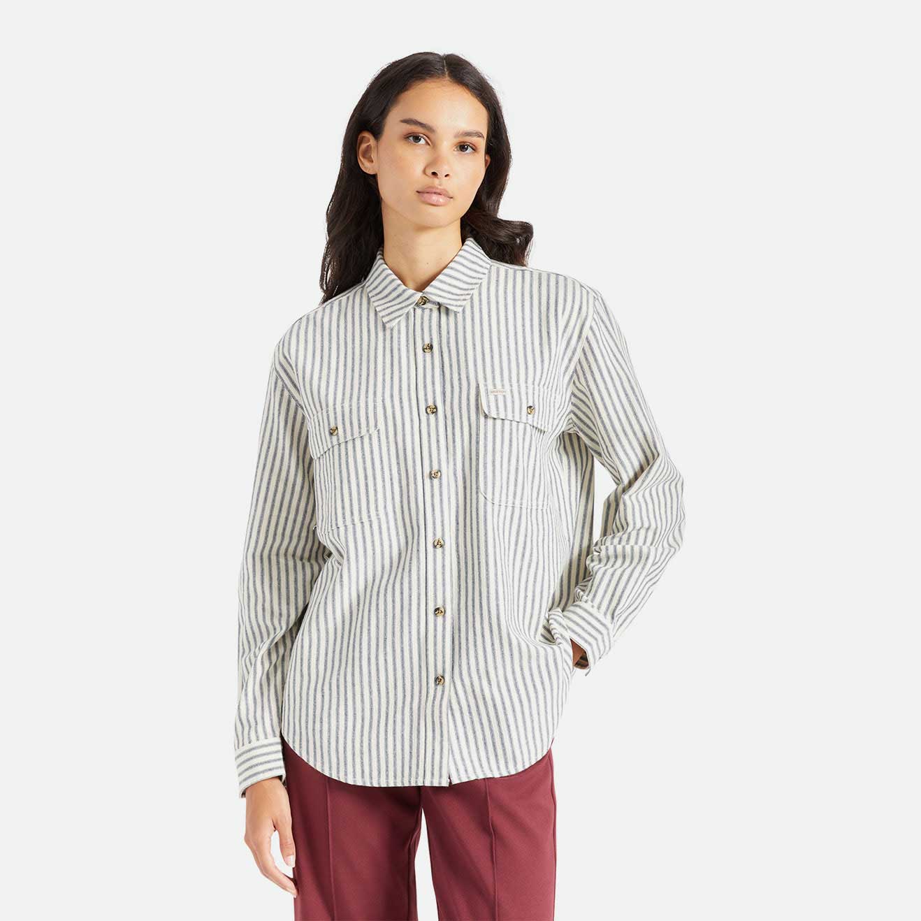 Brixton Womens Bowery Boyfriend L/S Flannel — available at Norwood
