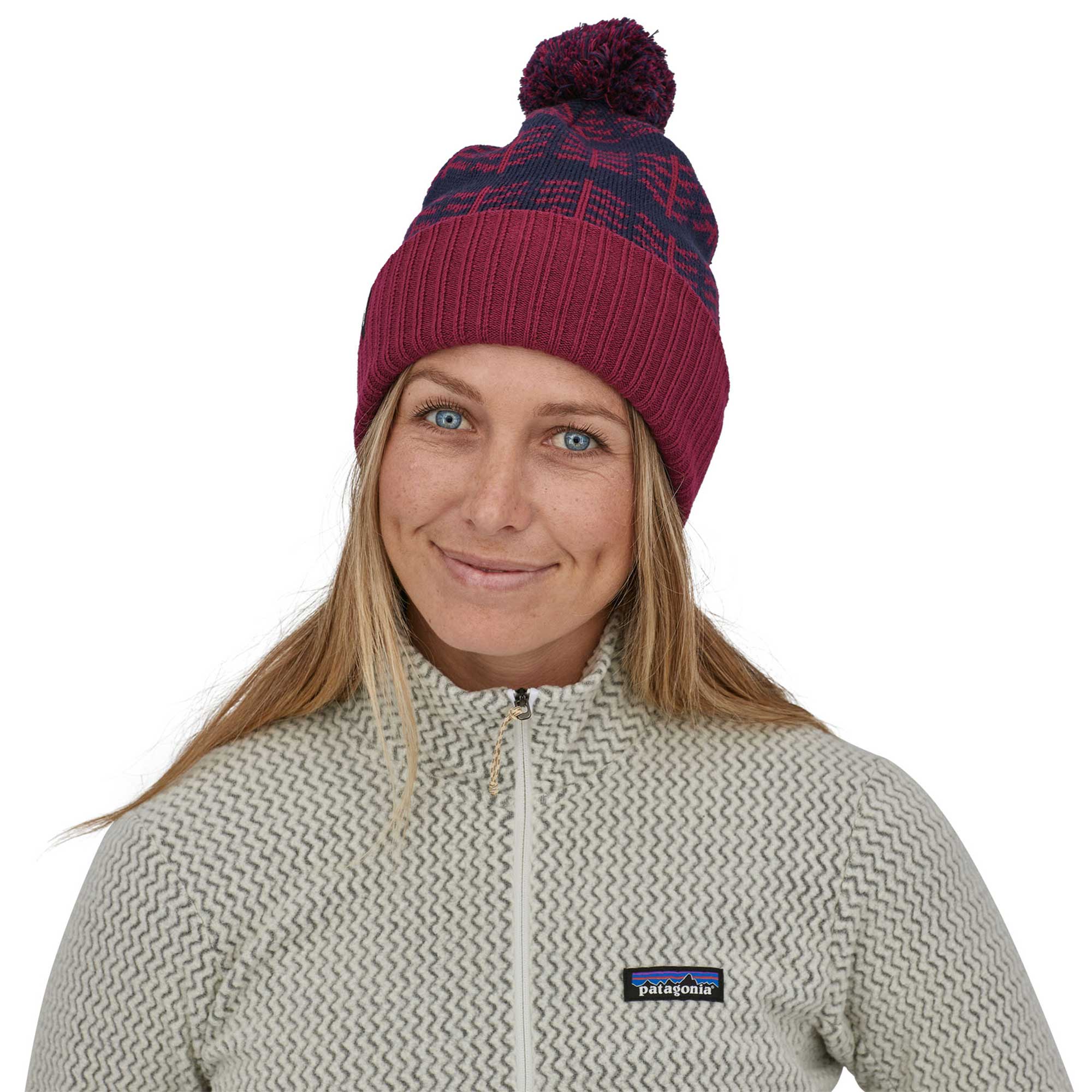 Patagonia Powder Town Beanie, Evergreen Growth: Wax Red