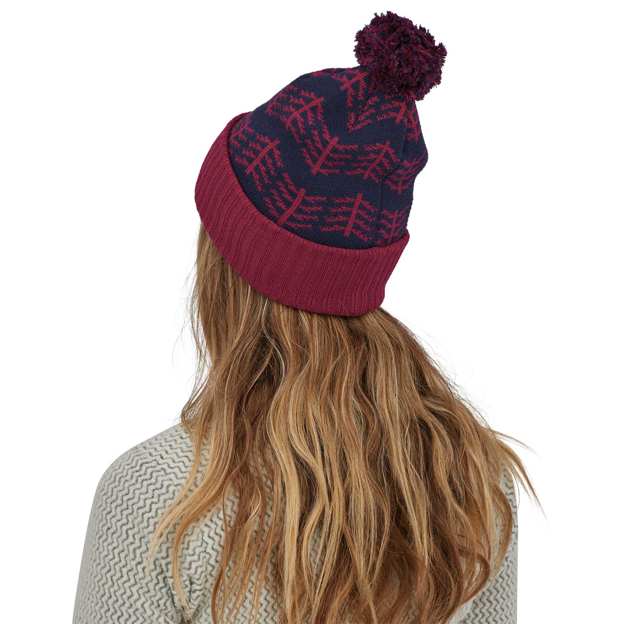 Patagonia Powder Town Beanie, Evergreen Growth: Wax Red