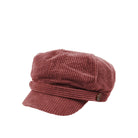 Hume Womens Corduroy Newsboy Cap, burgundy — available at Norwood