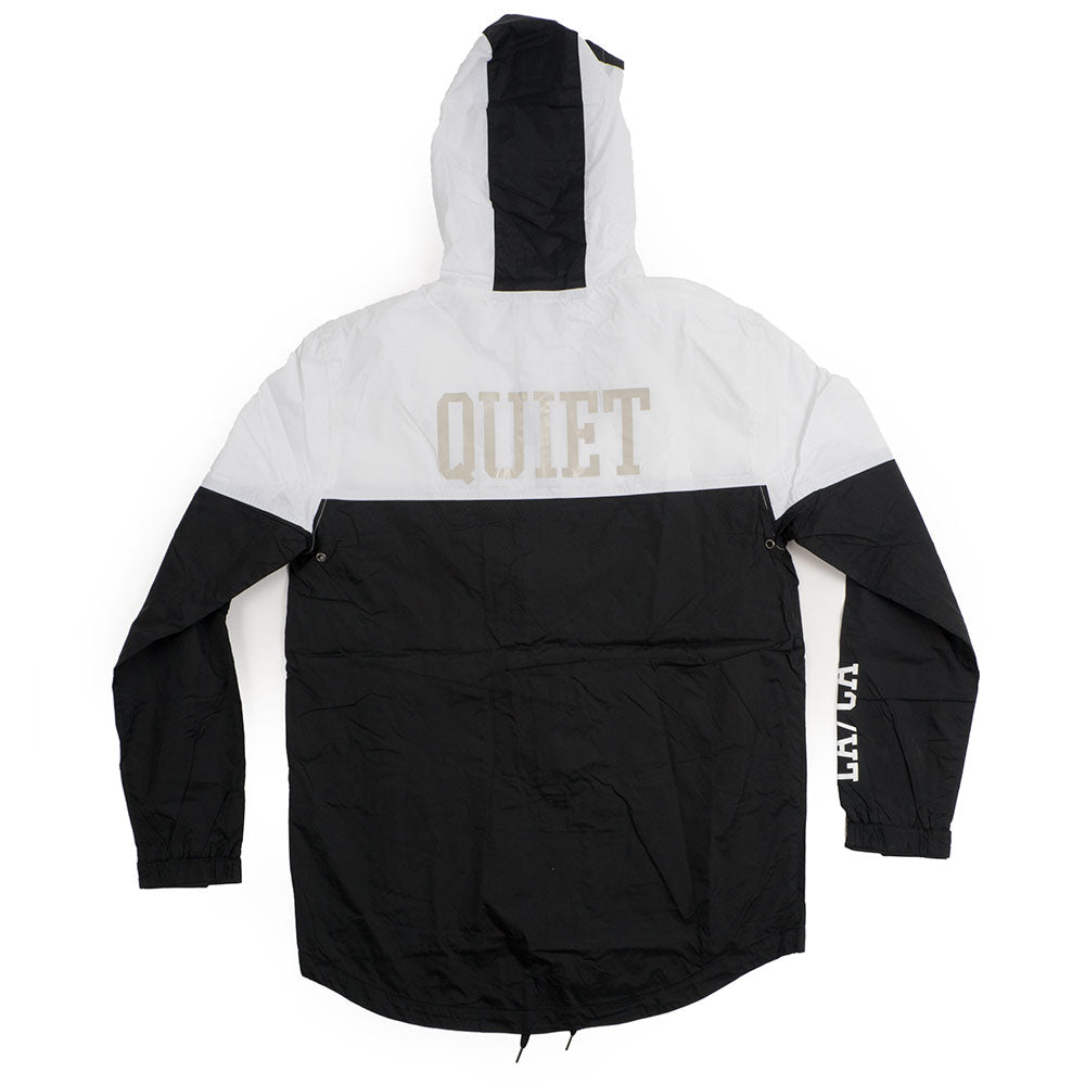 White and black windbreaker sales