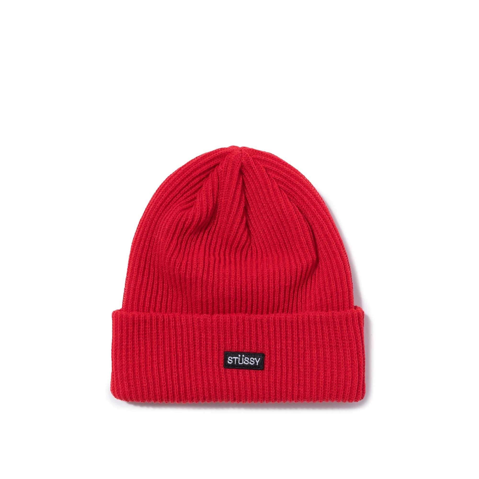 Stussy Small Patch Watchcap Beanie, Red