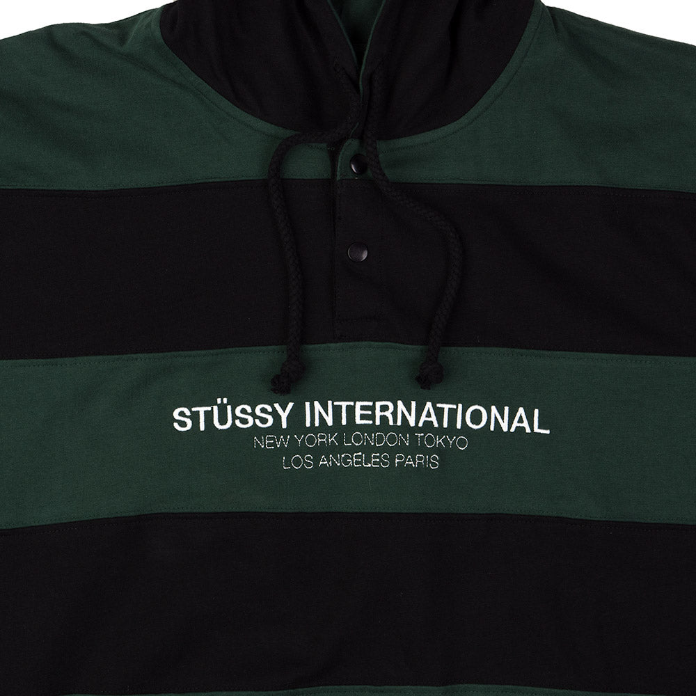 Stussy Hooded Stripe Rugby shirt - black green – Norwood